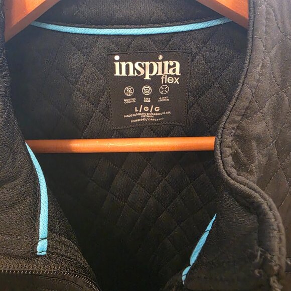 Inspira Flex Zip Front Quilted Vest Black Size Large - Picture 3 of 5